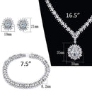 Jewelry Sets Costume Jewelry 3W927 Rhodium Brass Jewelry Sets with AAA Grade CZ Alamode Fashion Jewelry Outlet