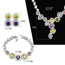 Jewelry Sets Costume Jewelry 3W930 Rhodium Brass Jewelry Sets with AAA Grade CZ Alamode Fashion Jewelry Outlet