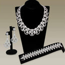 Jewelry Sets Costume Jewelry 3W931 Rhodium Brass Jewelry Sets with AAA Grade CZ Alamode Fashion Jewelry Outlet