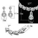 Jewelry LO2333 Rhodium Brass Jewelry Sets with AAA Grade CZ