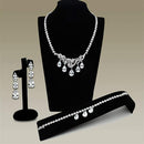 Jewelry LO2334 Rhodium Brass Jewelry Sets with AAA Grade CZ