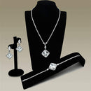 Jewelry LO2341 Rhodium Brass Jewelry Sets with AAA Grade CZ