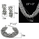 Jewelry LO2344 Rhodium Brass Jewelry Sets with AAA Grade CZ