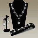 Jewelry LO2357 Rhodium Brass Jewelry Sets with AAA Grade CZ