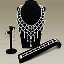 Jewelry LO2428 Rhodium Brass Jewelry Sets with AAA Grade CZ