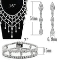 Jewelry LO2428 Rhodium Brass Jewelry Sets with AAA Grade CZ