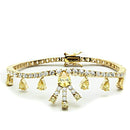 Jewelry LO2429 Gold Brass Jewelry Sets with AAA Grade CZ in Topaz