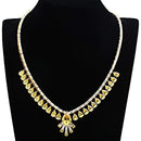 Jewelry LO2429 Gold Brass Jewelry Sets with AAA Grade CZ in Topaz