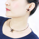 Jewelry LO4726 Ruthenium White Metal Jewelry Sets with Top Grade Crystal