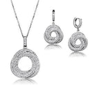 Vintage Jewelry 3W1318 Rhodium Brass Jewelry Sets with AAA Grade CZ
