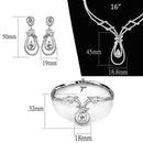 Women's Jewelry 3W1095 Rhodium Brass Jewelry Sets with AAA Grade CZ