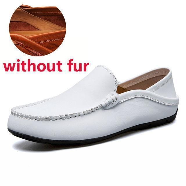 JINTOHO big size 35-47 slip on casual men loafers spring and autumn mens moccasins shoes genuine leather men's flats shoes-bai se without fur-4.5-JadeMoghul Inc.