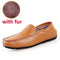 JINTOHO big size 35-47 slip on casual men loafers spring and autumn mens moccasins shoes genuine leather men's flats shoes-huang se with fur-4.5-JadeMoghul Inc.