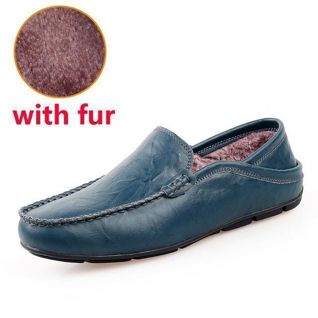 JINTOHO big size 35-47 slip on casual men loafers spring and autumn mens moccasins shoes genuine leather men's flats shoes-lan se with fur-4.5-JadeMoghul Inc.