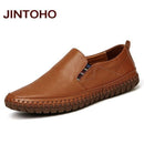 JINTOHO Big Size Men Genuine Leather Shoes Slip On Black Shoes Real Leather Loafers Mens Moccasins Shoes Italian Designer Shoes-zong se-6.5-JadeMoghul Inc.