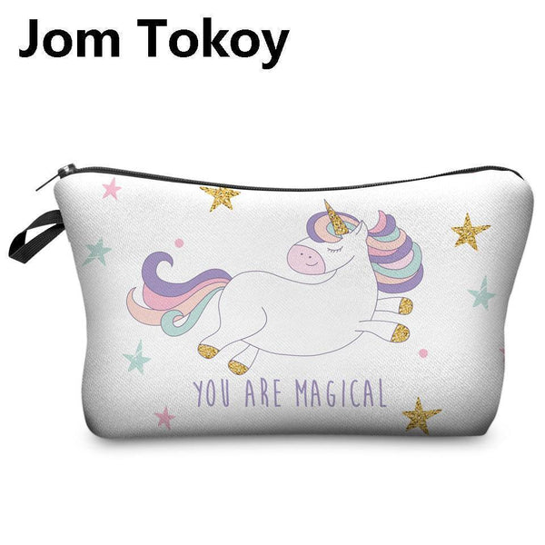 Jom Tokoy 3D Printing Unicorn Makeup Bags Multicolor Pattern Cute Cosmetics Pouchs For Travel Ladies Pouch Women Cosmetic Bag-hzb783-JadeMoghul Inc.