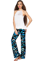 Kaleidoscope Amelia Blue Knit Pull-On Palazzo Pant - Women-Kaleidoscope-XS-Black/Blue/White-JadeMoghul Inc.