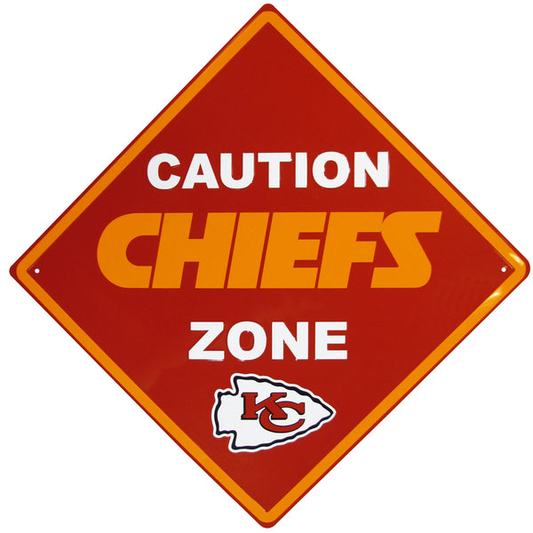 Kansas City Chiefs Caution Wall Sign Plaque-Tailgating & BBQ Accessories-JadeMoghul Inc.