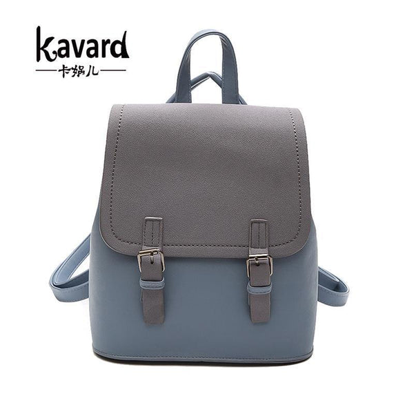 Kavard Brand Backpack Women Backpacks Fashion Small School Bags for Girls Black Scrub PU Leather Female Backpack Sac A Dos 2017-black-China-W24xD13xH27cm-JadeMoghul Inc.