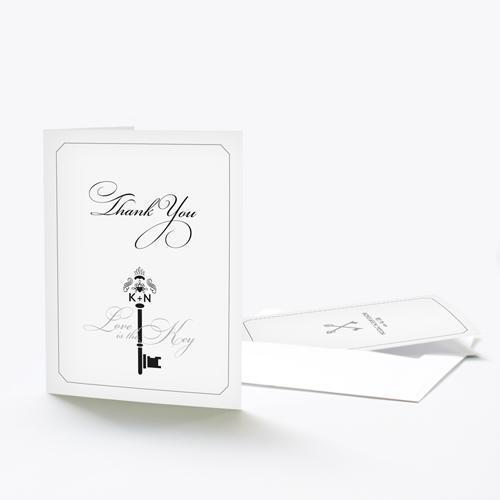 Key Monogram Thank You Card Berry (Pack of 1)-Weddingstar-Berry-JadeMoghul Inc.