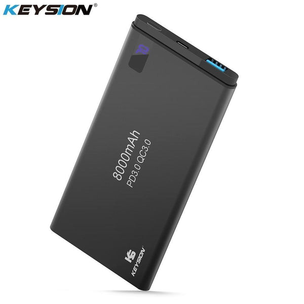 KEYSION 2 Port PD Fast Charge Power Bank 8000mAh QC 3.0 2.0 Quick Charge Portable Metal Battery Powerbank for iPhone X 8 8 Plus