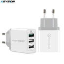 KEYSION 3 Ports Quick Charger QC 3.0 30W USB Charger For iphone XS Max XR 8 7 Plus for Samsung Huawei Xiaomi Fast Charger QC3.0-White-US-JadeMoghul Inc.