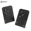 KEYYOU 3 Button Smart Card For Renault Clio Logan Megane 2 3 Koleos Scenic Card Case Black Car Key Fob Shell With Small Key JadeMoghul Inc.