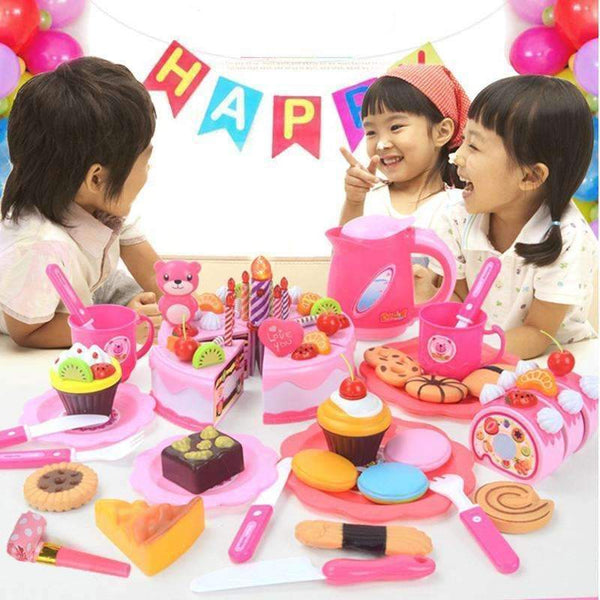 Kids 80 Pieces Birthday Cake set-38Pcs Pink 312A-JadeMoghul Inc.