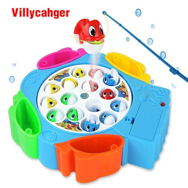 kids fishing toys set children educational toys musical gifts electric rotating fishing game no magnetic outdoor sports toys--JadeMoghul Inc.