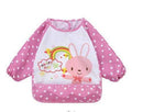 Kids Full Sleeves Waterproof Feeding/ Painting Apron-Pink-JadeMoghul Inc.