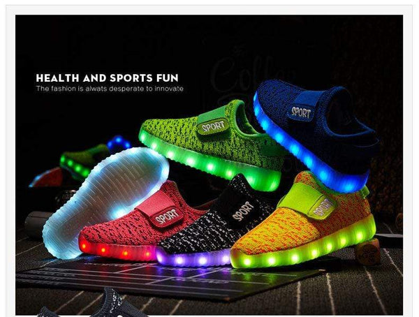 Kids Led USB Recharge Glowing Shoes