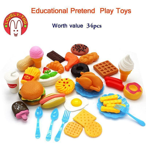 Kids Plastic Fast Food Pretend Play Set--JadeMoghul Inc.