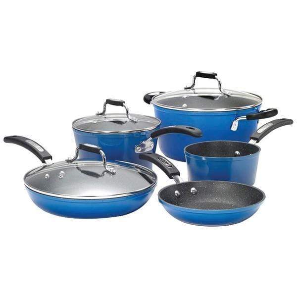 THE ROCK(TM) by Starfrit(R) 8-Piece Cookware Set with Bakelite(R) Handles (Blue)