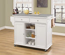 Kitchen Cart With Stainless Steel Top, Gray & White