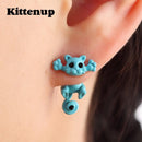 Kittenup New Multiple Color Classic Fashion Kitten Animal brincos Jewelry Cute Cat Stud Earrings For Women Girls-1-JadeMoghul Inc.