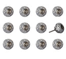 Knobs Door Knobs - 1.5" x 1.5" x 1.5" Black, Gray and Silver - Knobs 12-Pack HomeRoots