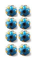 Knobs Door Knobs - 1.5" x 1.5" x 1.5" Blue, Black And Yellow - Knobs 8-Pack HomeRoots