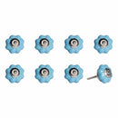 Knobs Door Knobs - 1.5" x 1.5" x 1.5" Glossy Navy And Silver - Knobs 8-Pack HomeRoots