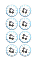 Knobs Door Knobs - 1.5" x 1.5" x 1.5" Light Blue, White And Black - Knobs 8-Pack HomeRoots