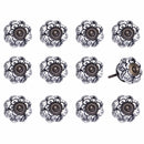 Knobs Door Knobs - 1.5" x 1.5" x 1.5" White, Black and Gold - Knobs 12-Pack HomeRoots