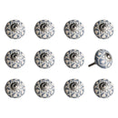 Knobs Top Knobs - 1.5" x 1.5" x 1.5" Blue, Cream (Beige), with Silver - Knobs 12-Pack HomeRoots