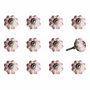 Knobs Top Knobs - 1.5" x 1.5" x 1.5" Cream, Pink and Silver - Knobs 12-Pack HomeRoots