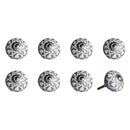 Knobs Top Knobs - 1.5" x 1.5" x 1.5" Hues Of Gray, Cream And Silver - Knobs 8-Pack HomeRoots