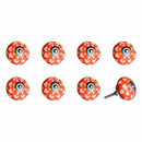 Knobs Top Knobs - 1.5" x 1.5" x 1.5" Hues Of Orange, White And Silver - Knobs 8-Pack HomeRoots