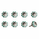 Knobs Top Knobs - 1.5" x 1.5" x 1.5" Hues Of White, Green And Black - Knobs 8-Pack HomeRoots