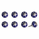 Knobs Top Knobs - 1.5" x 1.5" x 1.5" Hues Of White, Navy And Silver - Knobs 8-Pack HomeRoots