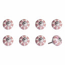 Knobs Top Knobs - 1.5" x 1.5" x 1.5" Hues Of White, Pink And Burgundy - Knobs 8-Pack HomeRoots