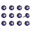 Knobs Top Knobs - 1.5" x 1.5" x 1.5" Navy, White and Silver - Knobs 12-Pack HomeRoots