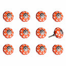 Knobs Top Knobs - 1.5" x 1.5" x 1.5" Orange, White and Silver - Knobs 12-Pack HomeRoots