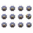 Knobs Top Knobs - 1.5" x 1.5" x 1.5" White, Blue and Copper - Knobs 12-Pack HomeRoots